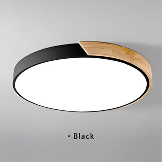 Elorza - Nordic Macaron Ultra Thin Wood Circular  LED Ceiling Lamp Creative Light Fixtures