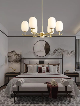Buds - White Jade Glass Pipe Erected Round Ceiling Light