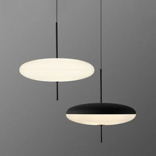 Liepa - Modern Black/White Flying Saucer Round Pendant Ceiling Light