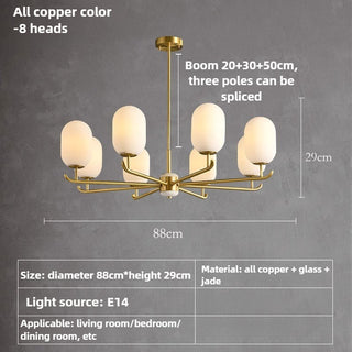 Buds - White Jade Glass Pipe Erected Round Ceiling Light