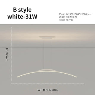 Emiliano - Modern Thin Curved Bar Ceiling Light Chandelier