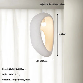 Caleta - Wabi-Sabi Japanese Rock Hanging Pendant Ceiling Light