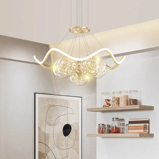 Donna - Golden Multi Ball Hanging Glass Ceiling Light Chandelier