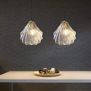 Laiba  - Patterned Coloured Glass Shell Ceiling Pendant Light