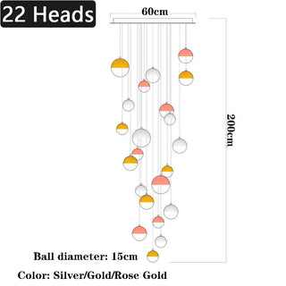 Mateo - Modern Silver Crystal Ball Round Ceiling Chandelier