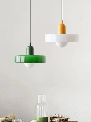 Rafal - Modern Retro Bauhus Glass Hanging Round Pendant Ceiling Light