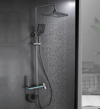 Celandine - Modern LED Rainfall Shower System with Temperature Display and Four Functions