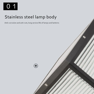 ILona Solar - Modern Minimalist Waterproof Square Prismatic Stainless Steel Glass Light