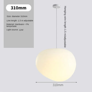 Caen - Nordic Minimalist Milky White Spherical Pebble Pendant Lamp