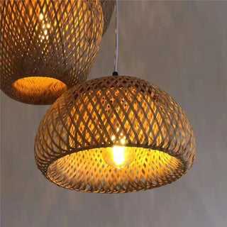 Dura Series - Handwoven Rattan Wicker Bamboo Wood Pendant Lights