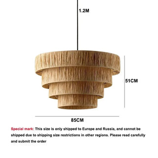 Annaba - Handmade Woven Rattan Round Tiered Ceiling Light