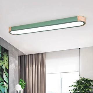 Fiqi - Modern Multicolour Rectangle Nordic Wood Flush Mount Ceiling Light