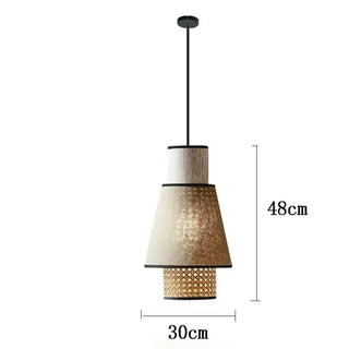 Cambria -  Vintage Hand Knitted Cloth Rattan Pendant Light
