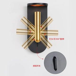 Nicodemus - Modern Flame Gold Reading Wall Light