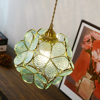 Madrid II - Tiffany Glass Nordic Flower Copper Hanging Pendant Light Fixture