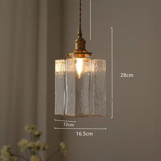 Millie Series - Coloured Patterned Glass Hanging Pendant Ceiling Light