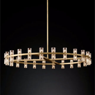 Harbie- Statement Gold Beam Cylindrical Up Down Hanging Chandelier