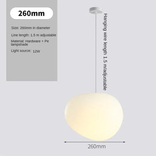 Caen - Nordic Minimalist Milky White Spherical Pebble Pendant Lamp