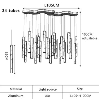 Kiyoshi - Modern LED Tube Hanging Ceiling Light