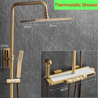 Bradley - Antique Thermostatic Digital Display Waterfall Shower Set
