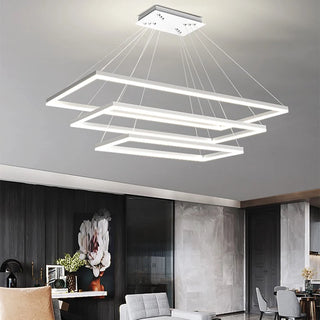 Adele - Tiered Hanging LED Rectangle Modern Chandelier