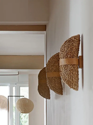 Brigitte - Japanese Wicker Wood Wall Light