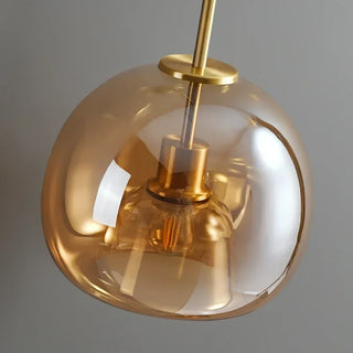 Mollendal - Globe Semi-Flush Mount Glass Ceiling Light with Midnight Black / Gold Fixture