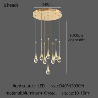 TearDrop - Crystal Chandelier Modern LED Ceiling Light
