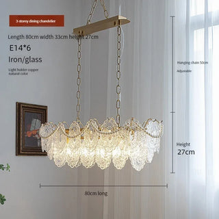 Faustina - Modern Crystal Glass Layered Shards Hanging Chandelier