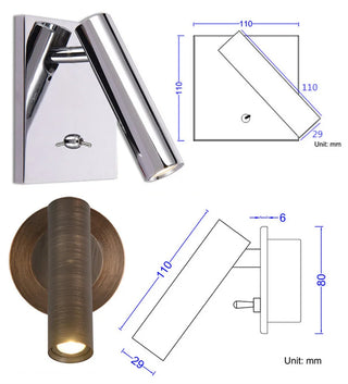 Bastien - Modern Adjustable LED Cylinder Reading Wall Light