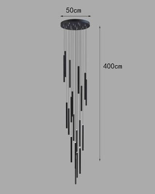 Agustina - Modern Black Pipe Hanging Ceiling Chandelier