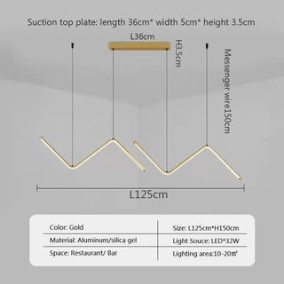 Alma - Angled LED Hanging Smart Ceiling Light Chandelier