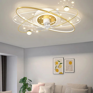 Isfara - New Nordic Stars Sky Ceiling Fan Light Modern Shaking Head Fan Lamp