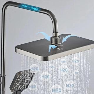 Celandine - Modern LED Rainfall Shower System with Temperature Display and Four Functions