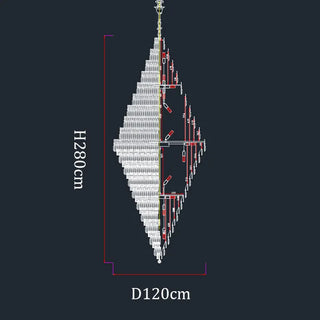 Stratos - Tiered Crystal Glass & Bead Chrome Chandelier