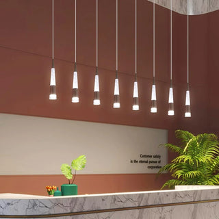 Riva - Modern Hanging Cone Glass Striped Pedant Ceiling Light