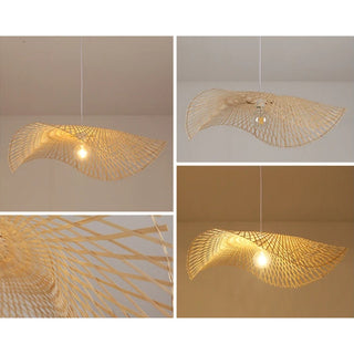 Fresno - Natural Abstract Handwoven Bamboo Hanging Pendant Ceiling Light