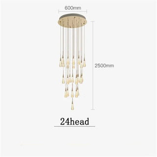 Hannah - Modern Spiral Teardrop with Liquid Ceiling Chandelier