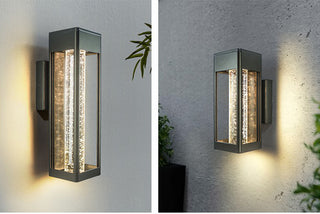 Lainey - Black Caged Crystal Bubble Glass Outdoor Wall Light