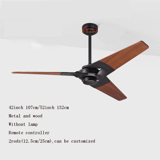 Leandros - Modern Wooden 3 Blade Metal Ceiling Fan Remote Control