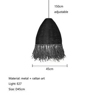 Alain - Wicker Hand-Knitted Pendant Round Ceiling Light