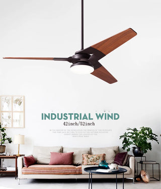 Leandros - Modern Wooden 3 Blade Metal Ceiling Fan Remote Control