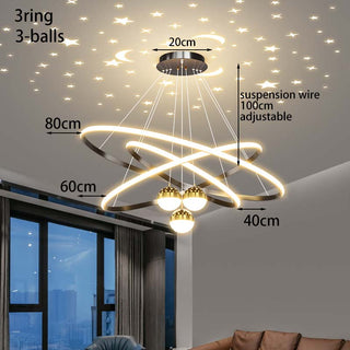 Camillie  - Feather Round Hanging Ceiling Chandelier