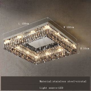 Alpine - Silver Round Coloured Hanging Glass Recessed Ceiling Light Chandelier