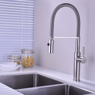 Eufemia - Brushed Gold Pull Out Hot & Cold Single Handle Mixer Kitchen Tap