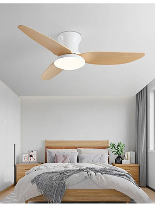 Hagne - Modern 3 Blade 40Inch Remote Control Ceiling Fan with Light