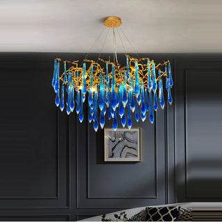 Mour - Tree Branch Hanging Multi Teardrop Chandelier