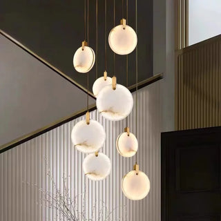 Betty - Modern Round Marble Hanging Ceiling Chandelier
