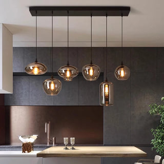 Florencia - Nordic Smoke Grey Glass Hanging Pendant Ceiling Light