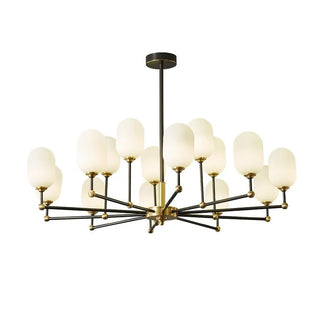 Buds - White Jade Glass Pipe Erected Round Ceiling Light